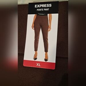 Express Ponte Cropped Pants - Brown Size XL